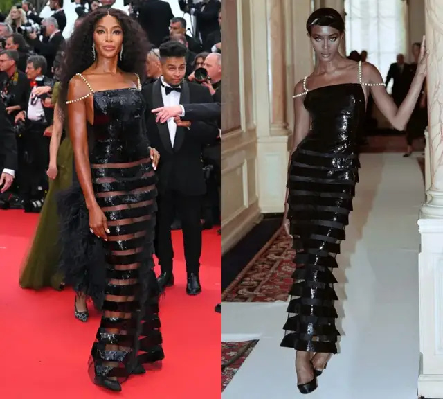 维密超模romee strijd穿了件粉粉嫩嫩的流苏裙,搭配messika钻石项链