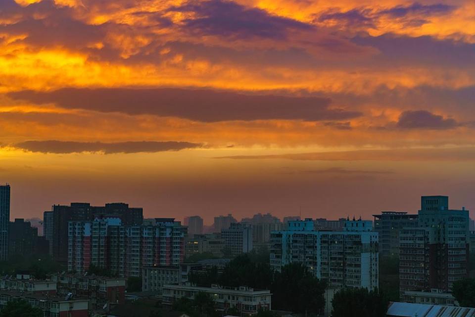 北京今天的晚霞,美翻了!高清图来了