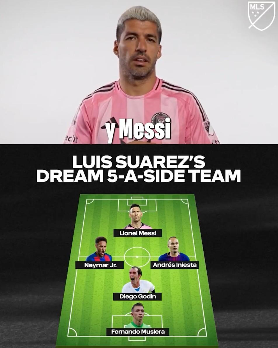 苏牙最佳5人阵容：梅西、内马尔、伊涅斯塔、戈丁、穆斯莱拉-腾讯新闻
