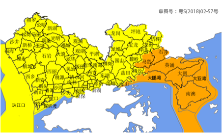 深圳市分區暴雨黃色預警生效中,預計羅湖區,南山區,福田區,鹽田區