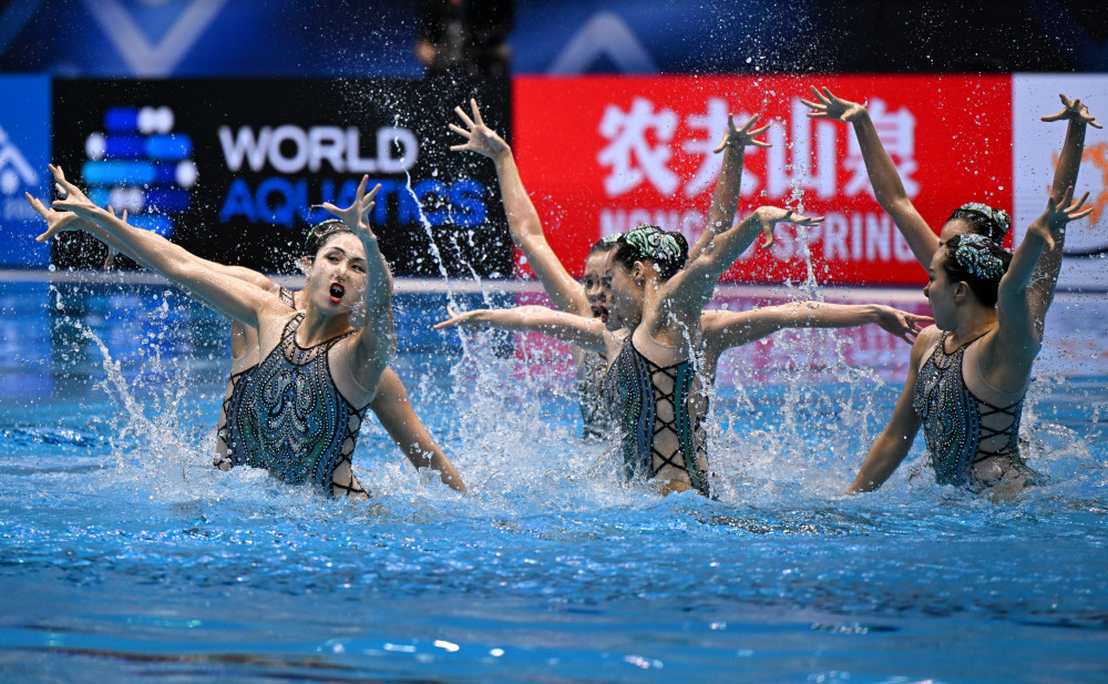 游泳世锦赛花样游泳集体自由自选决赛中国队夺冠3