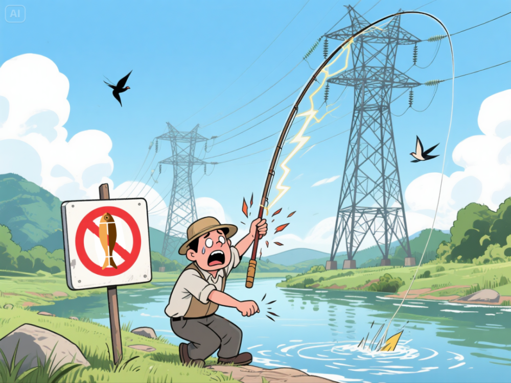 架空线路的110千伏及以上高压线都是裸线,在电线附近,强大的电流能