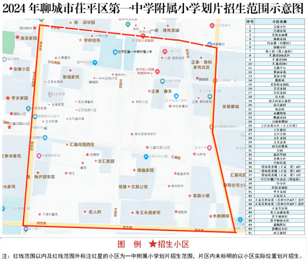 聊城学校划片区图图片