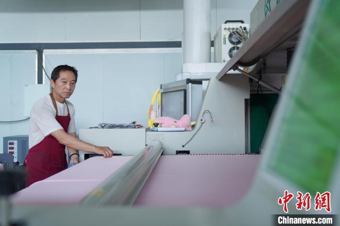 6月11日,河北省邢台市内丘县一家毛绒玩具加工企业,工人正加紧裁剪