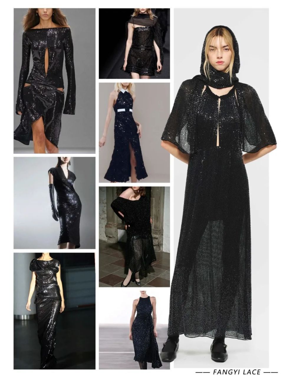 闪亮全场的礼服款式设计 | t台珠片连衣裙100款合集