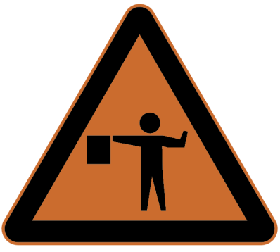 注意交通引导人员标志示例行人,非机动车道通道标志交管部门表示