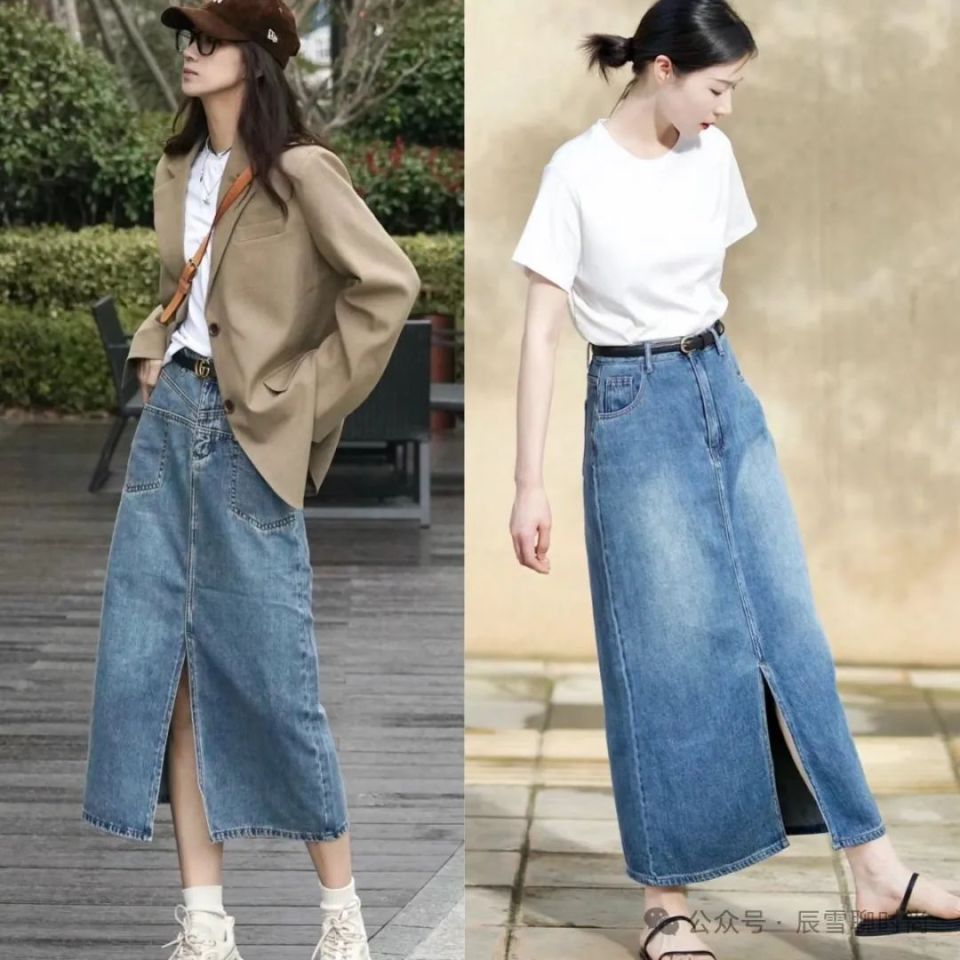 牛仔裙也太nice了!比白裙实用,比黑裙活力,能搭衬衫又能配t恤