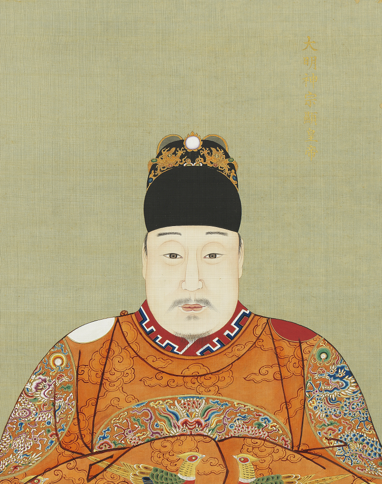 正如武宗正德帝那样,明代昏君的肖像是很有特点的,万历帝的肖像画似乎