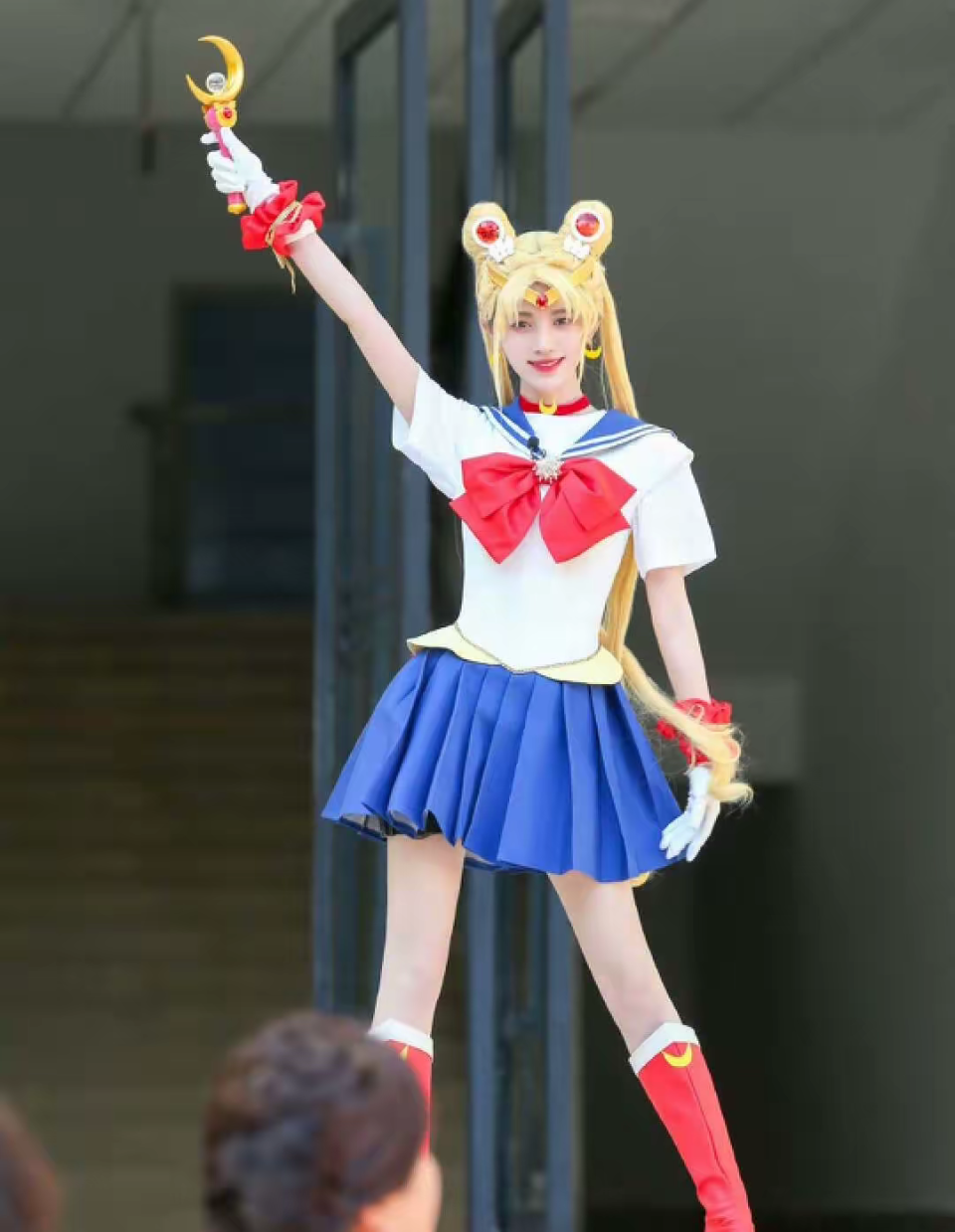 刘诗诗cos王昭君,身穿jk制服,手拿仙女棒,造型超级可爱