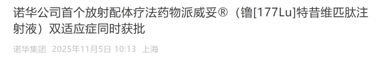 刚刚！重磅核药双适应症国内获批上市_腾讯新闻