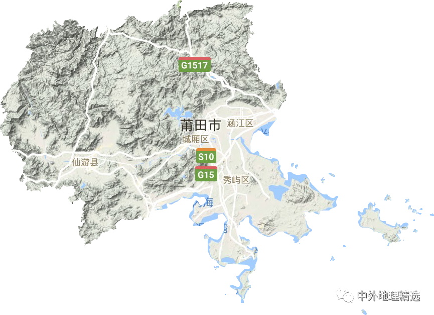 福建省地形图,福建各地级市地形图