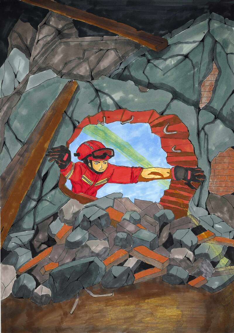 纪念汶川地震的手绘画图片