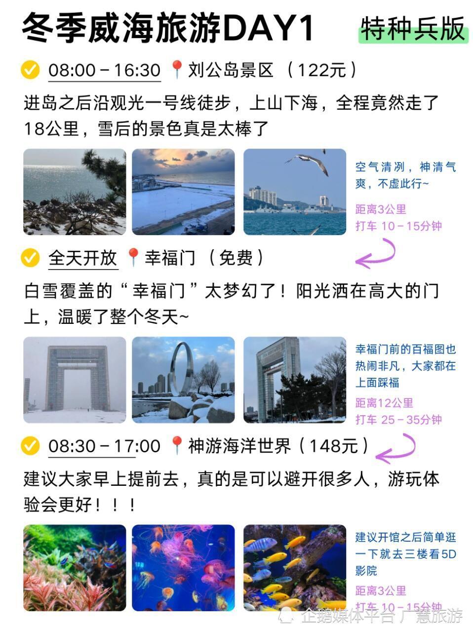 冬季威海旅游特种兵版，顺路好玩不绕路_腾讯新闻