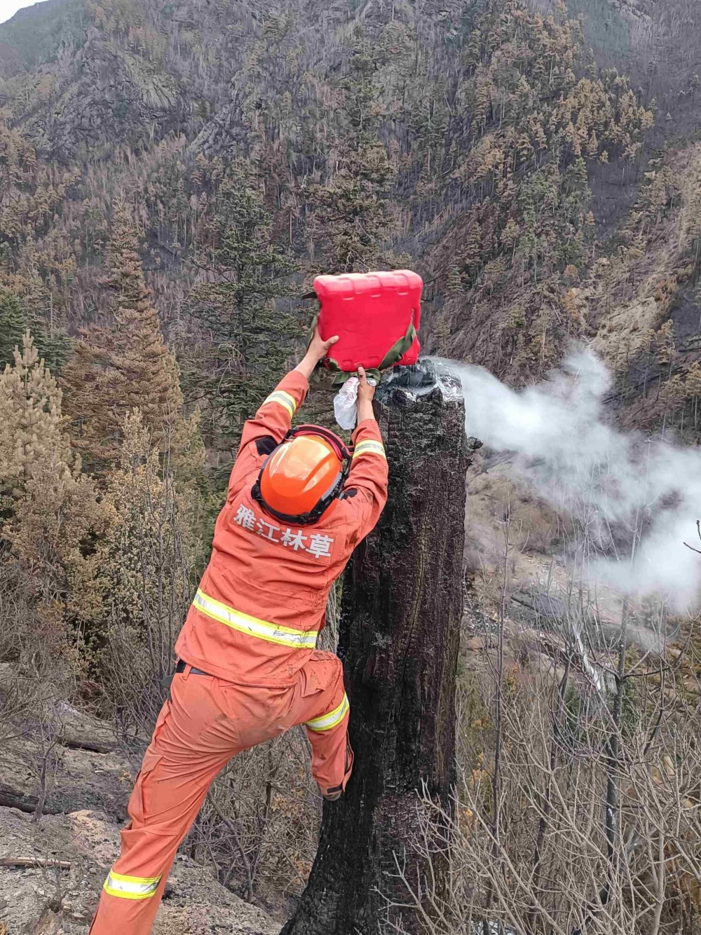 成功合围明火扑灭雅江火场全面进入清理看守阶段