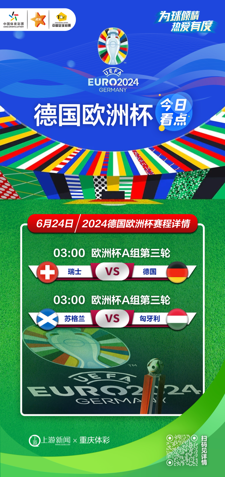 重庆体彩·欧洲杯前瞻 | 瑞士打平即可出线 苏格兰匈牙利迎来“生死战”_腾讯新闻