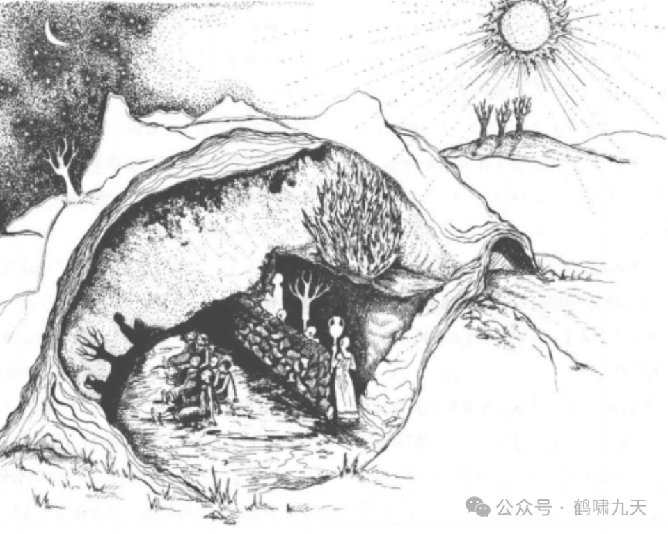 一群囚犯被锁链困在一个地下洞穴里,一生都无法与外界接触,他们能看到