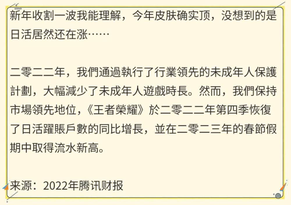 腾讯公布2022年报，全年收入公布，王者荣耀依旧稳定16年四级真题第二套2023已更新(今日/头条)16年四级真题第二套