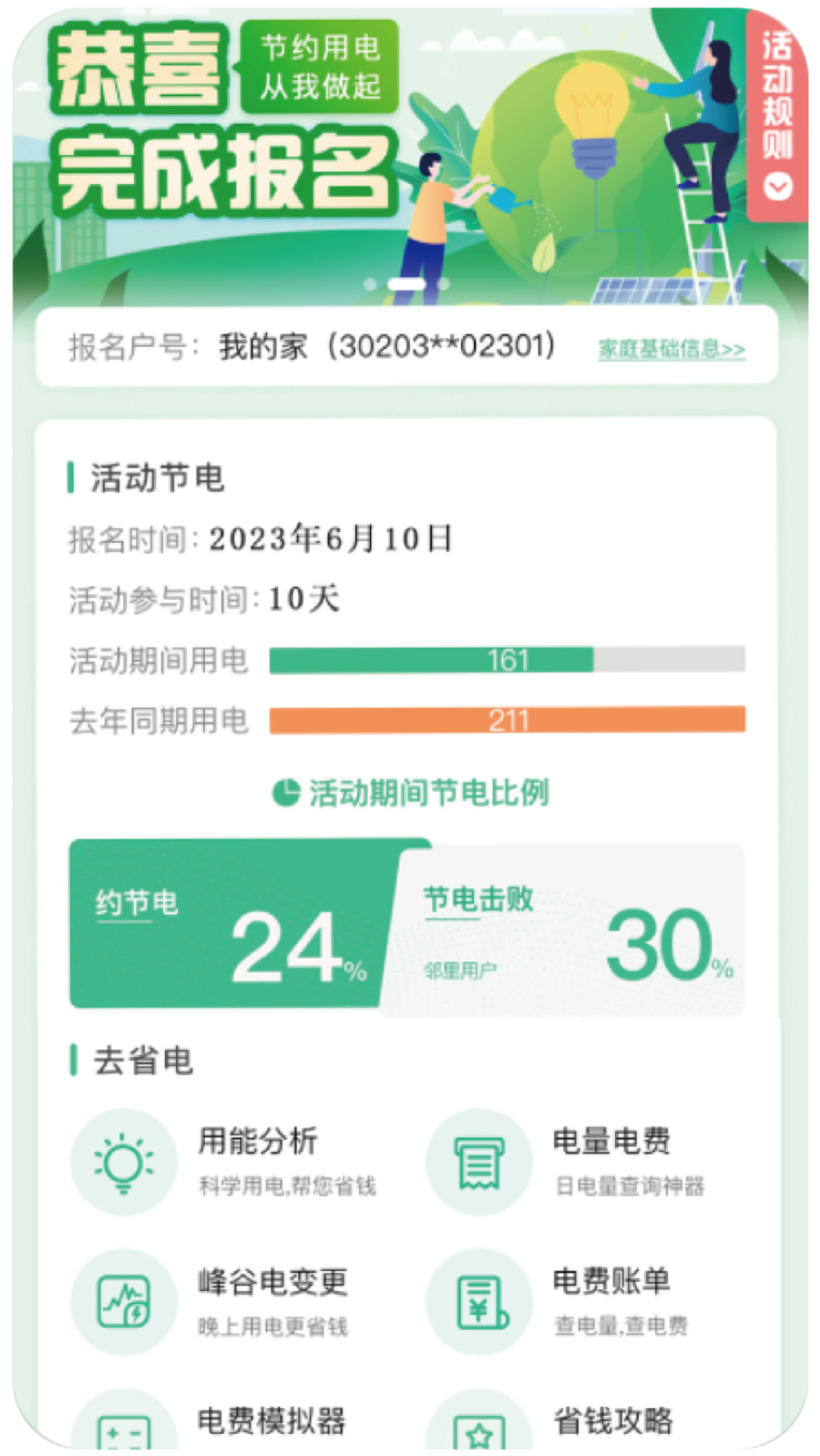 省電有獎居民單戶每月最高可獲得100元電費獎勵