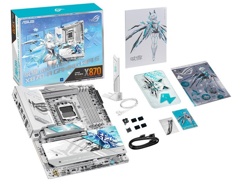 银白配色叠加雪武战姬二次元 IP，华硕推出 ROG X870 吹雪 S 主板_腾讯新闻