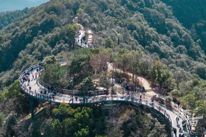 站在观景台上,可以居高临下,270度环视西湖,西溪湿地和杭州主城区的