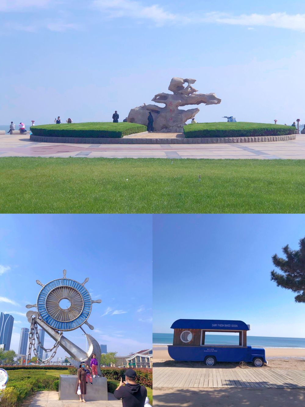 日照海滨森林公园万平口3号门网红打卡地日照海洋公园东夷小镇小吃街