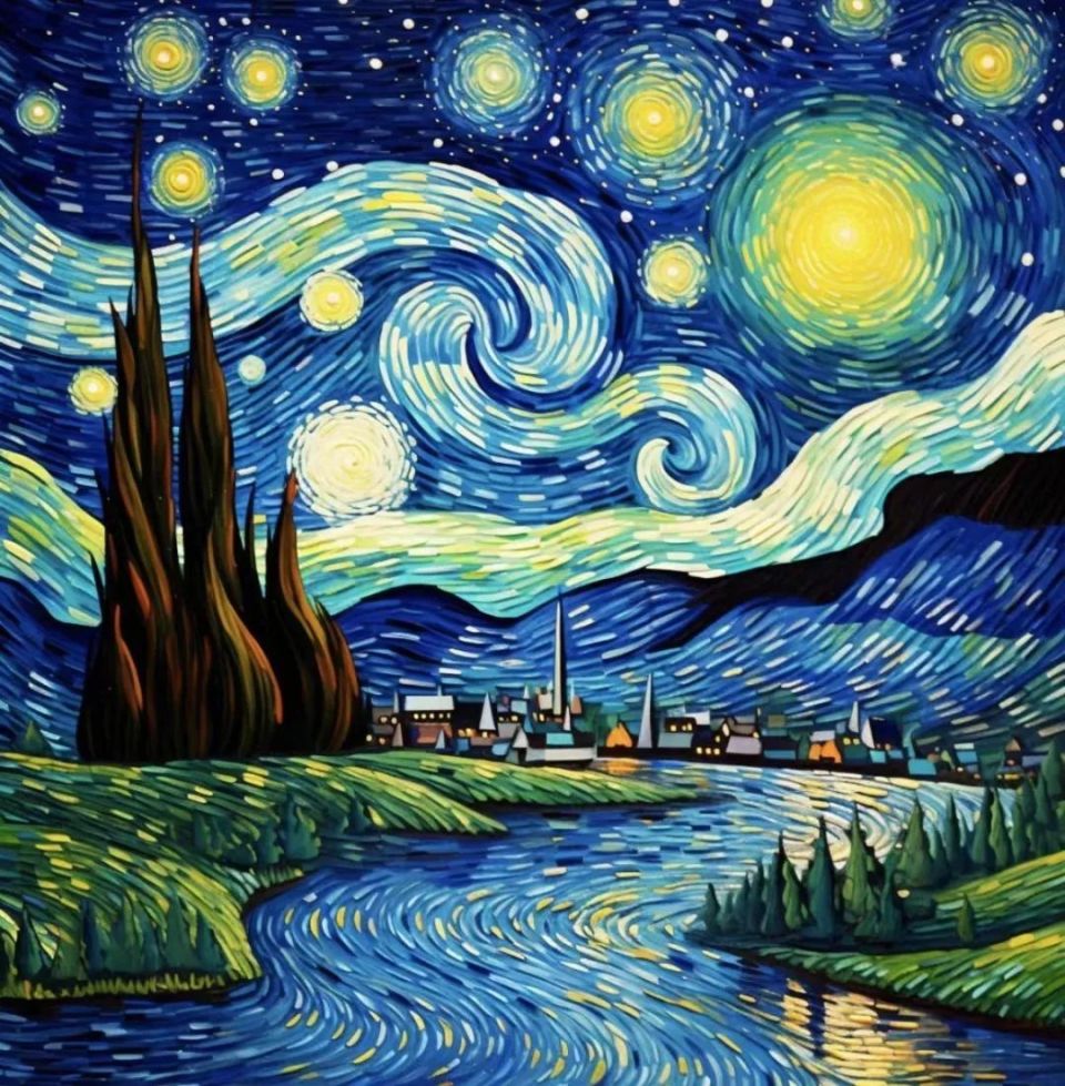 创意无限:围绕"夜空下的美景"这一主题,发挥想象力和创造力,用荧光画