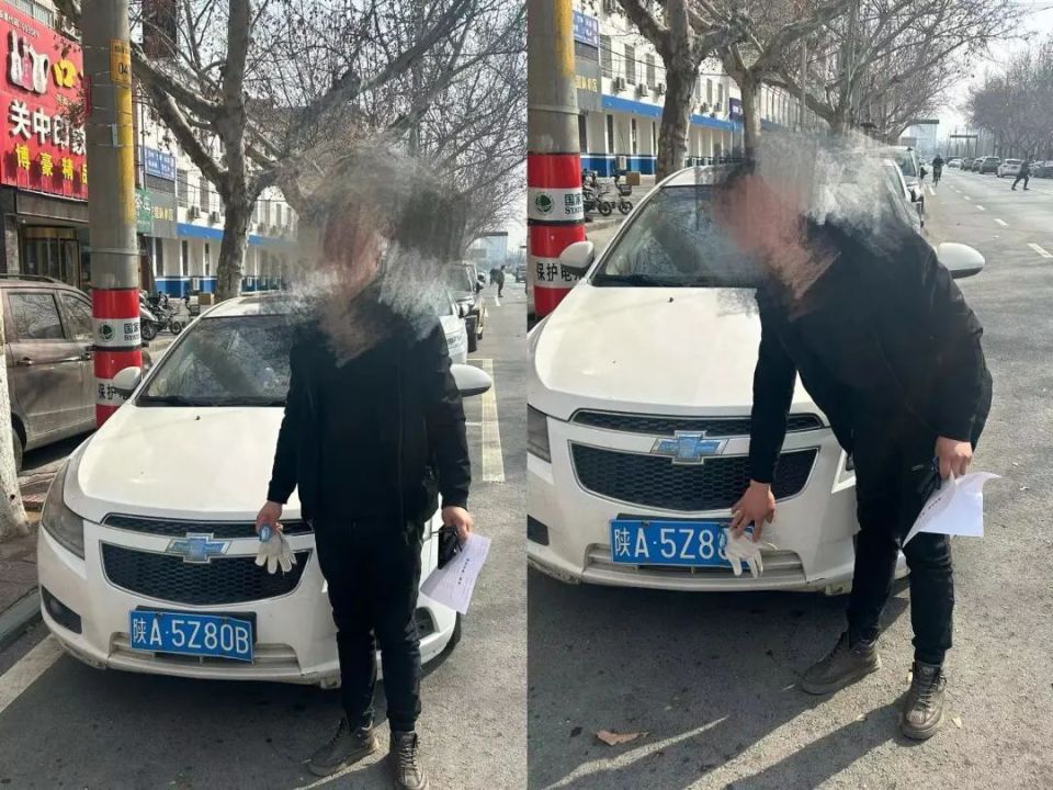 这4辆西安车分别用4种不同道具遮挡车牌现连车主一起曝光