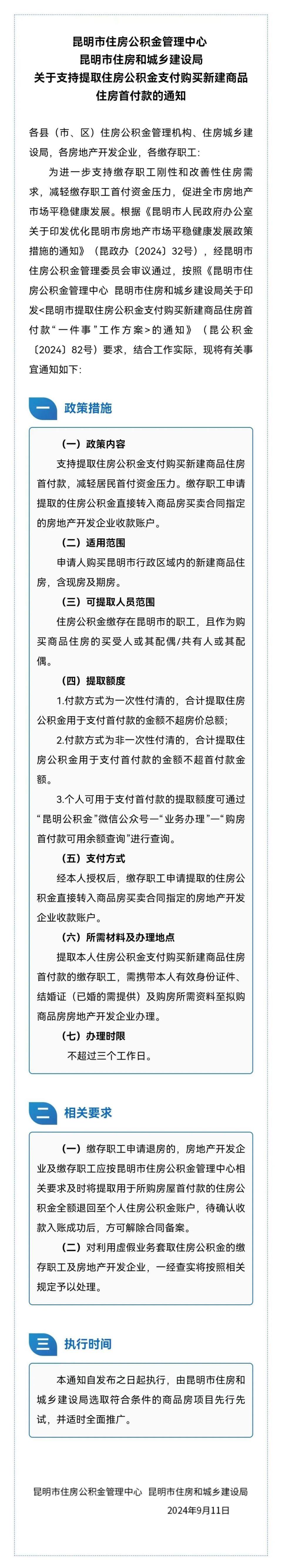 昆明:可提取住房公积金支付购房首付款