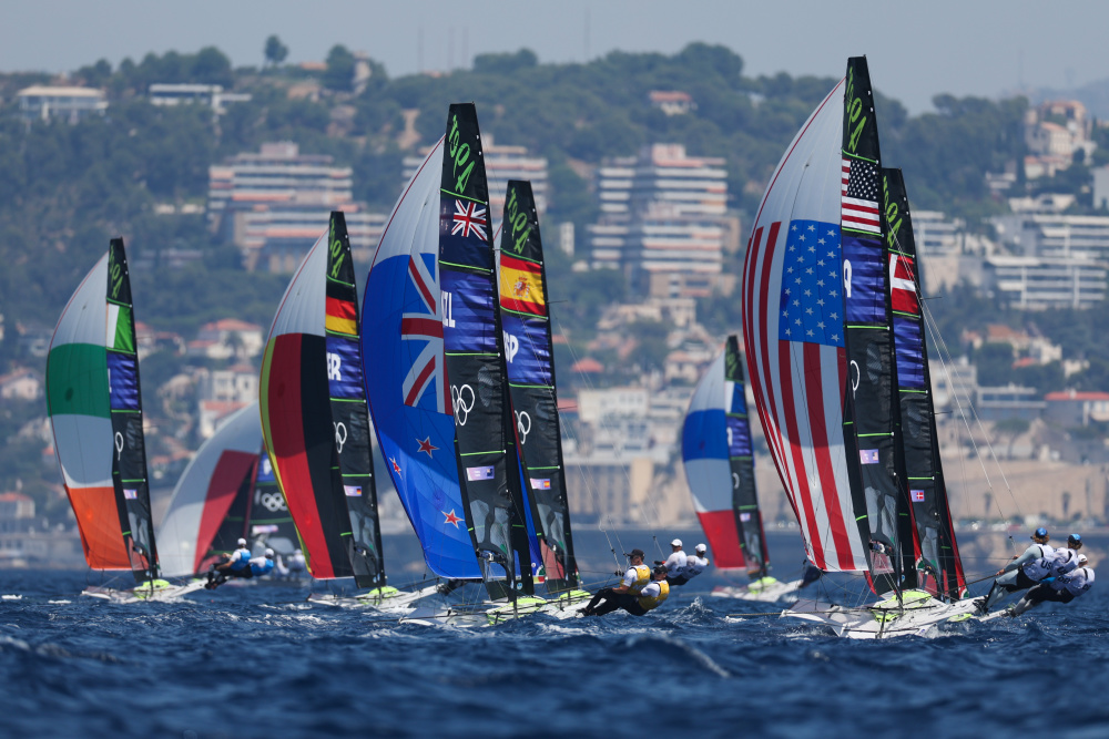 巴黎奥运会丨帆船——男子49人级快速艇比赛进入第二日