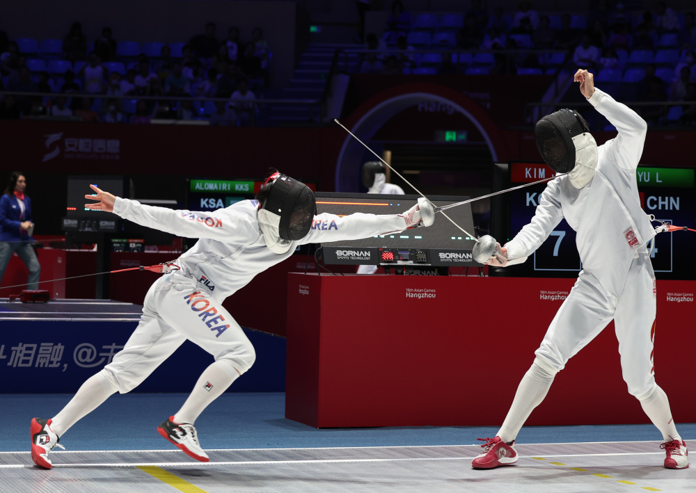 击剑男子团体重剑中国队无缘四强