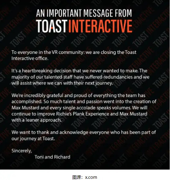澳大利亚VR游戏公司Toast Interactive宣布将关闭工作室_腾讯新闻