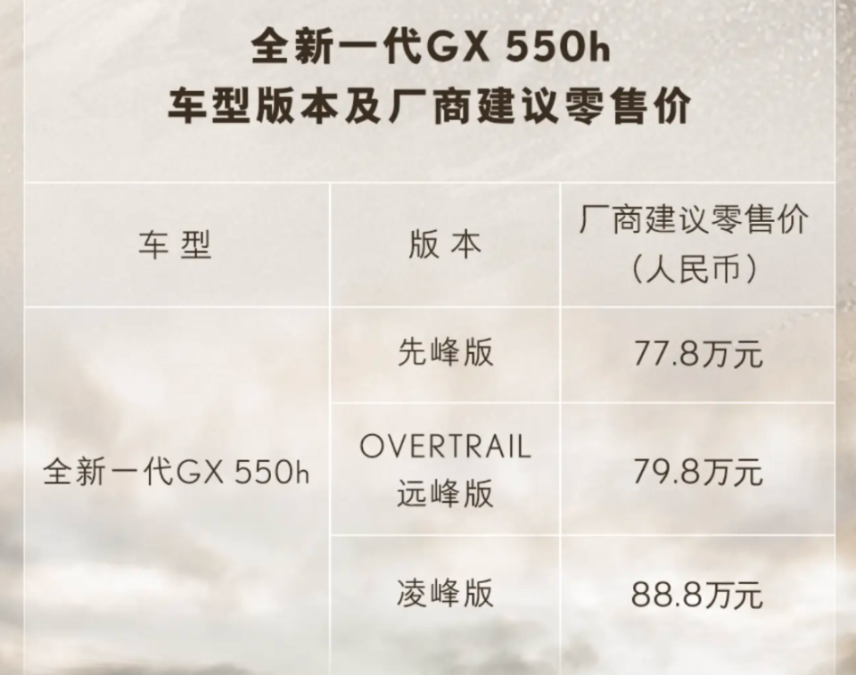 凌志550报价图片