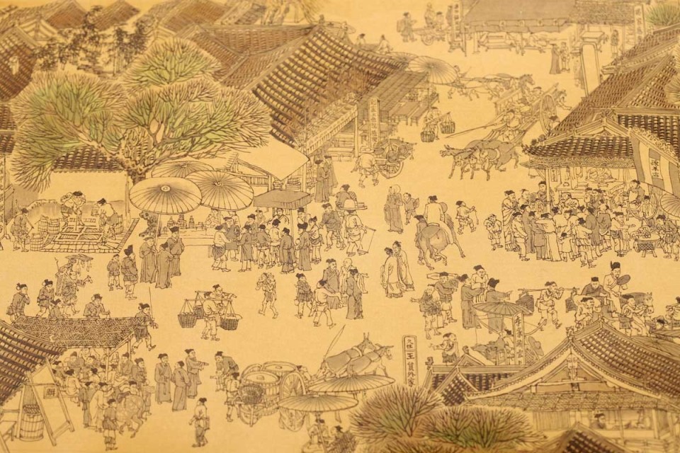 北宋京城汴梁繁華圖　パーテーション　間仕切り 専用 北宋京城汴梁繁華圖 パーテーション 間仕切り 北宋の汴梁城遺跡：古都