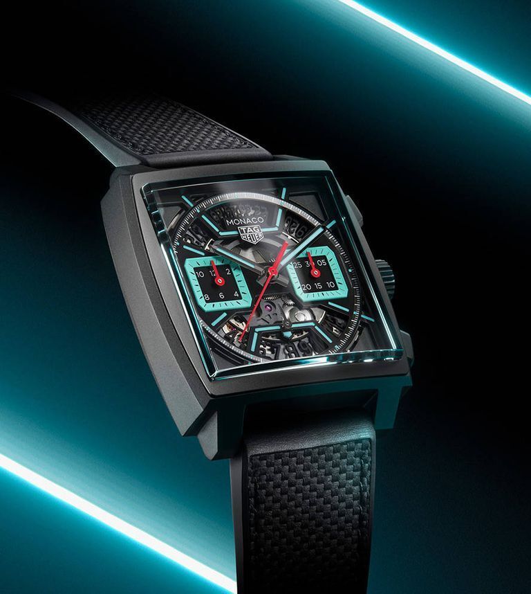 tagheuer泰格豪雅甄选全新摩纳哥系列镂空表盘腕表献礼父亲节