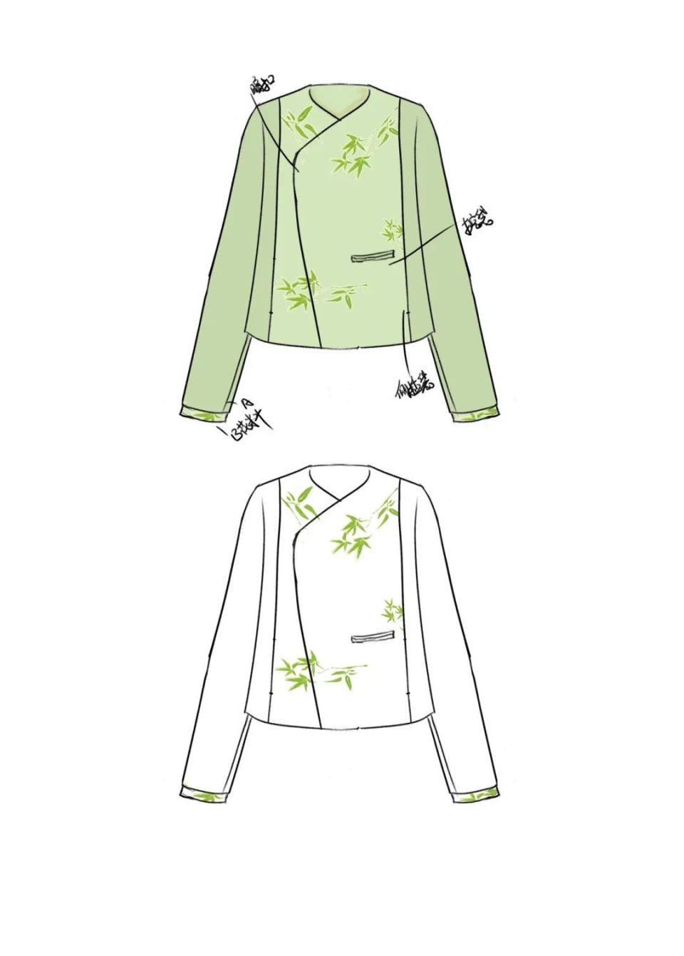 手绘效果图 | 民族/国风系列时装效果图,款式图