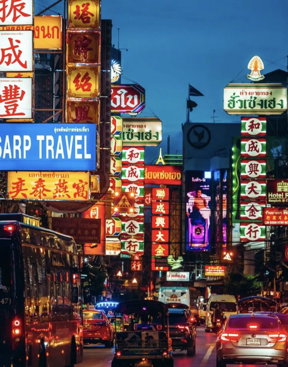 曼谷唐人街夜景.