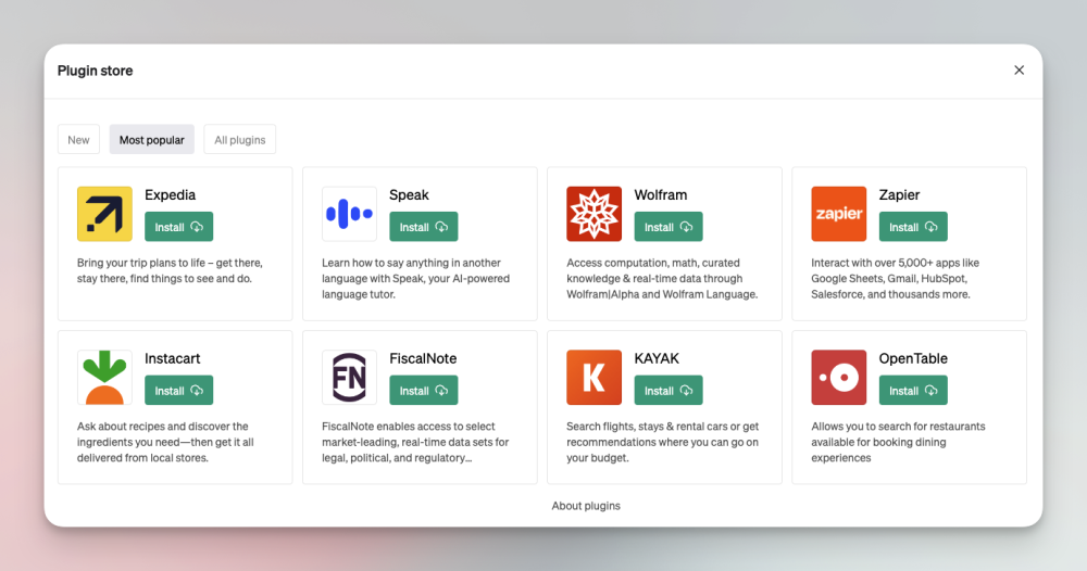 🚀ChatGPT新力军：插件集大公开！🔥Web浏览+8热门插件，打破想象边界？💡探索无限可能，但这
