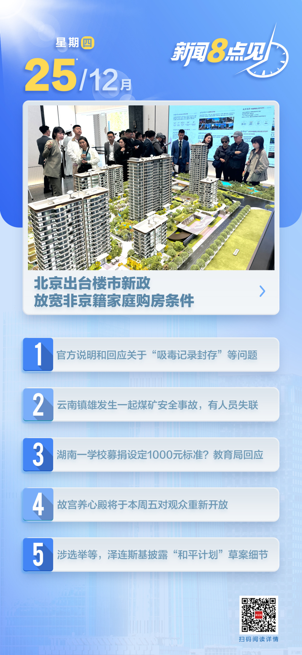 新闻8点见丨北京出台楼市新政；官方回应“吸毒记录封存”等关切问题_腾讯新闻