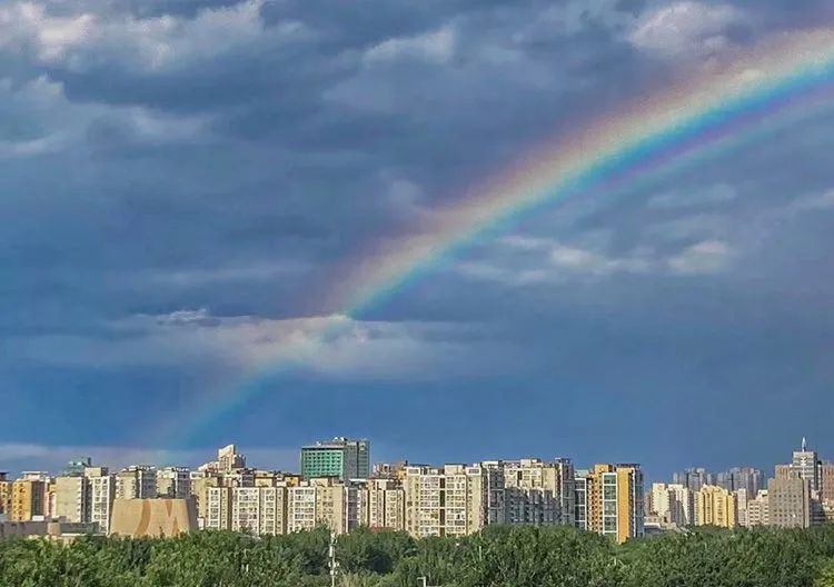 所有人,今天你看见北京雨后的双彩虹了吗?