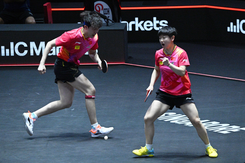 乒乓球wtt新加坡大满贯孙颖莎王楚钦晋级混双决赛