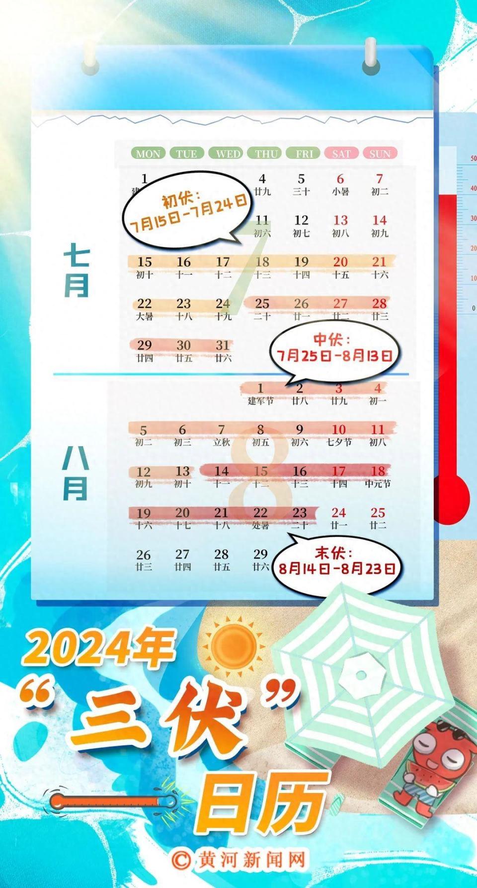 2024年三伏日历来啦!这份消暑攻略请查收