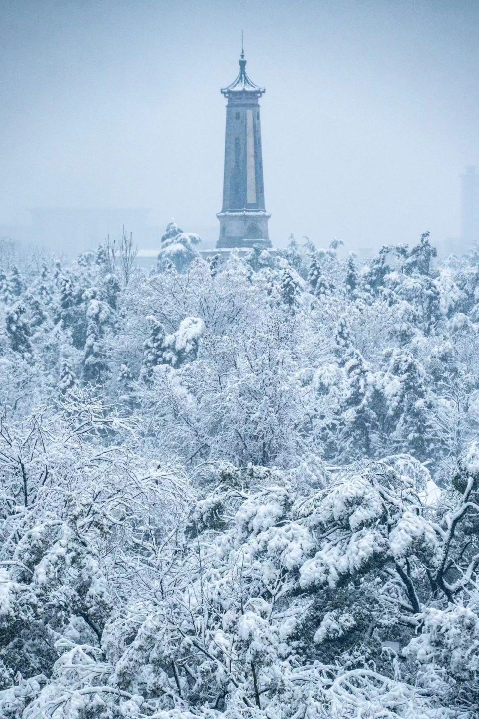 岳麓山,橘子洲头,烈士公园都出现了湖南人的影子,有人征集下雪拍照搭