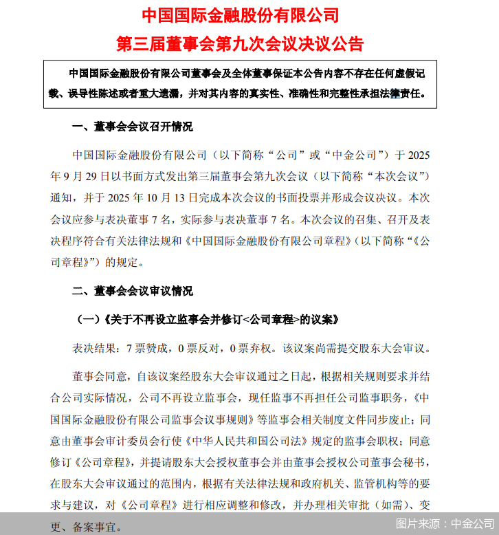 券商公募掀监事会“取消潮”，中金、申万宏源同日跟进，用意何在_腾讯新闻