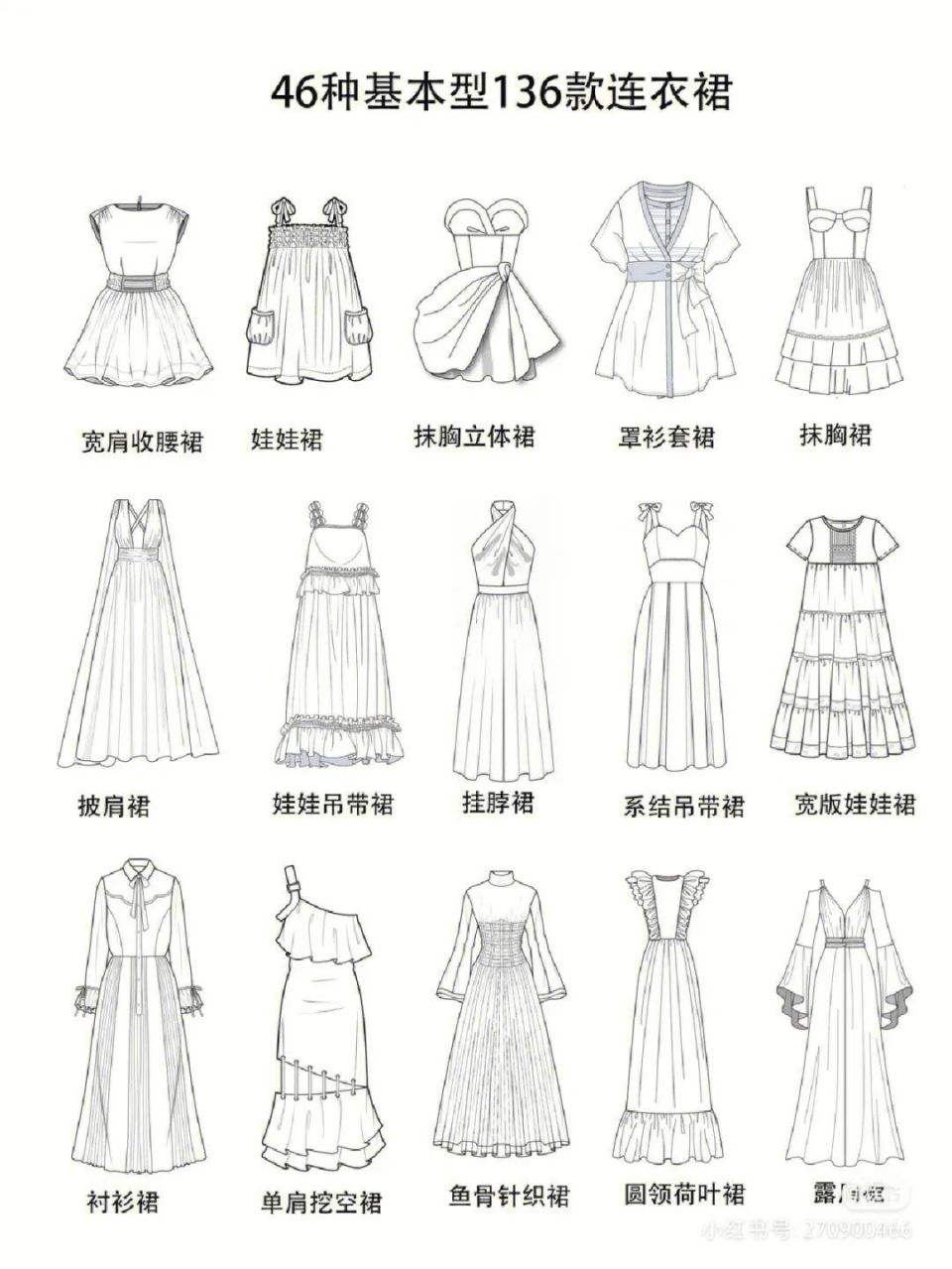 半裙,连衣裙款式图合集 | 130款半裙,136款连衣裙