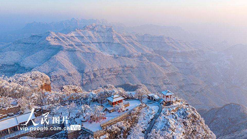 河南济源雪后王屋山银装素裹壮美如画