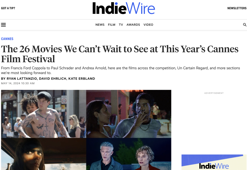Indiewire推荐《风流一代》为本届戛纳电影节必看影片