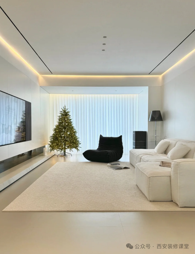 顶灯照样可以做出极简的效果当然无主灯极简不一定非得大面积吊顶做法