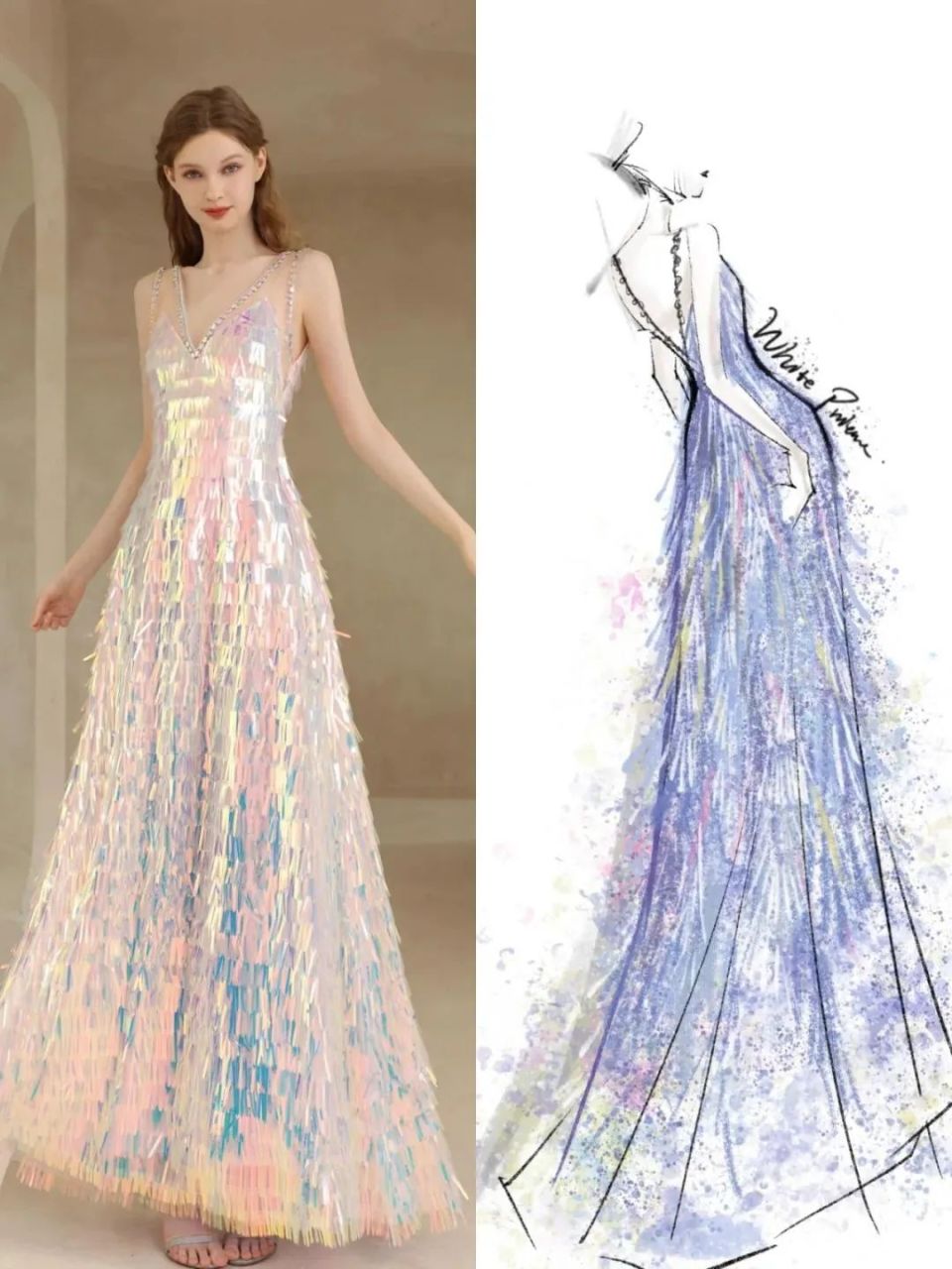 手绘 | 精彩的仙女裙对照手绘