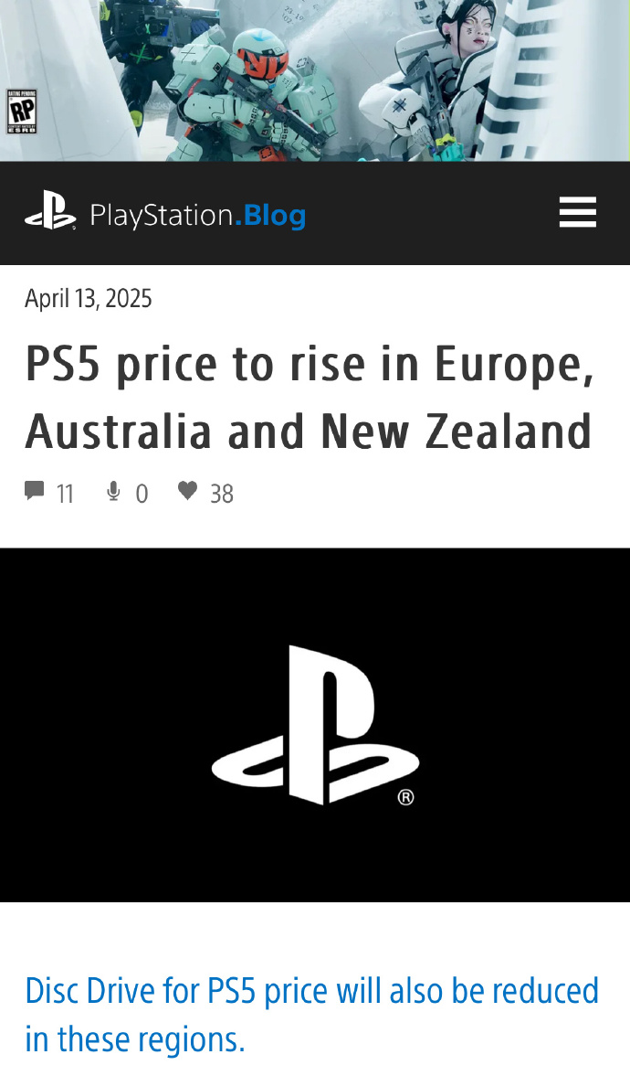 索尼宣布PS5全球多地涨价，涉欧洲、澳新等市场-腾讯新闻