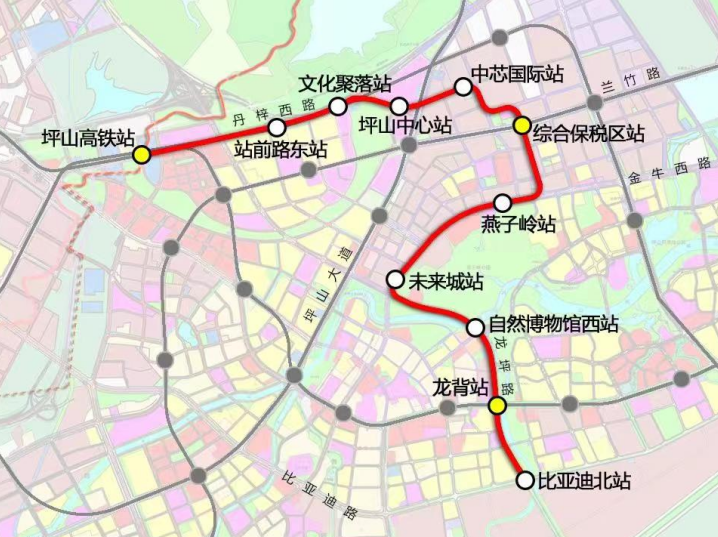 深圳坪山云轨线路图图片